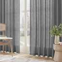 Joywell Dark Grey Back Tab Rod Pocket Linen Curtains 90 Inches Long 2 Panels for Living Room Bedroom Neutral Boho Farmhouse Rustic Light Filtering Semi Sheer Curtains Window Treatment 52x90