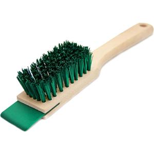 Heavy Duty Scrubbing Brush - Stiff Bristle Scraper, Wooden Handle, Universal Outdoor Cleaning Tool