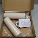 Lamp Shades Set of 2, Drum Lampshade for Table Lamps Floor Lamp, 13" Top X 13" Bottom X 10" High Beige Large Line Fabric Lamp Shades, Easy Assembly Replacement Lampshades