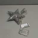 YAUNGEL Christmas Tree Topper, Star Tree Topper with 40 LED and Remote Control Battery Operated Warm Lights Treetop Christmas Decorations, Indoor Home Decor, 10IN Silver