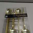 Novelty Modern Flatware, Cutlery, Disposable Plastic Soup Spoons Luxury Gold 32 Count