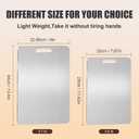 Pure Titanium Cutting Board, 13.4"x9" Ultra-Light Dual-Side Design 100% Titanium Kitchen Board, Dishwasher Safe Includes Non-Slip Silicone Base