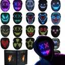 YXYaoZhengYiGeYi LED Mask with Gesture Sensing Transforming for Man/Kids, Unisex Light Up LED Face Cool Masks for Halloween Costume Cosplay Party Masquerade