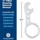 GE Carbon Water Filter Wrench | Allows for Easy Removal of At-Home Water Filtration System | Compatible With Various Water Filter System Models | White | UCWRNCH (1 Count (Pack of 1))