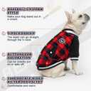 BEAUTYZOO Dog Sweaters for Small Medium Large Dogs, Dog Hoodie Warm Fleece Dogs Winter Clothes Cute Stylish Boy & Girl Dog Sweatshirts, Red Sport Coats Baseball Uniform Jackets for Puppy, SM (S/M (Back: 14",Chest: 19"))