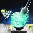 Umigy 10 Pcs LED Ice Buckets 2l Clear Plastic Beer Buckets with LED Light RGB Colors Changing Cooler Ice Container with Stand for Party Home Bar Ktv Clubs