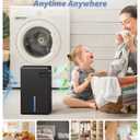 Dehumidifier, 95 OZ Dehumidifiers for Home (800 sq.ft), Quiet Small Dehumidifiers for Bedroom Bathroom Basements Closet RV, Auto Shut Off, Two Working Models and 7 Colors LED（Black）