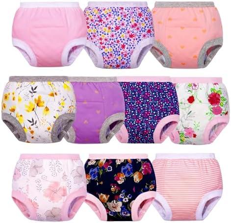 BIG ELEPHANT Potty Training Underwear - 10 Pack, 100% Cotton Absorbent Unisex Toddler Pee Pants for Boys Girls 4Y