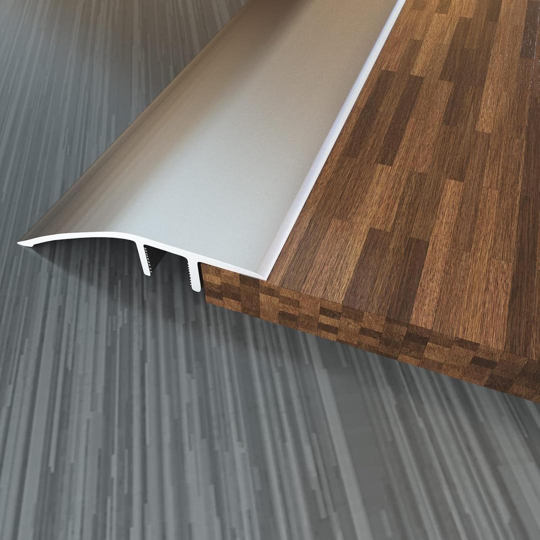 Aluminum Floor Transition Threshold Strip, Door/Carpet/Tile/Threshold Reducer, Doorway Edge Trim for Laminate Floor Mat Carpet and Vinyl Tile (Silver, 36Inch)