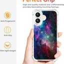 3 x Compatible with iPhone 16 Plus Case Clear Cute for Women - Rugged Phone Cases Funda Protector Cover Skin (Pink Galaxy Universe)