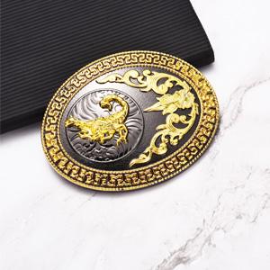 BBOTEN Western Scorpion Belt Buckle for Men Women, Cowboy Scorpion Belt Buckles Golden Engraved Belt Buckle