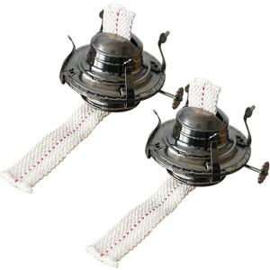 2 Pieces Oil Lamp Burner #2 Size Grayish Black Plated Oil Lamp Replacement Kerosene Lamp Parts Fits Hurricane Antique Vintage Oil Lamps for a 3 Inch Base Chimney