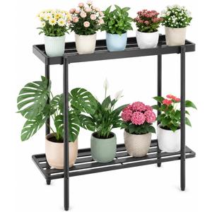 2 Tier Metal Plant Stand, Window Plant Shelves Indoor Outdoor