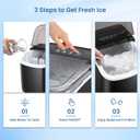 Antarctic Star Ice Makers Countertop with Handle, 9 Bullet Ice Cubes in 6 Mins, 26lbs/Day, Portable Ice Machine with Auto-Cleaning, Basket and Scoop for Home, Kitchen, Office, Party