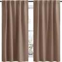 NICETOWN Blackout Curtains and Drapes for Kitchen - (Cappuccino Color) 42 inch Wide by 63 inch Long, Two Panels Set, Home Decoration Thermal Insulated Blackout Window Drape with 6 Back Loops