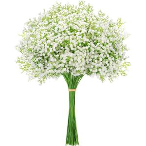 MERIXMAS Babys Breath Artificial Flowers, Babys Breath Flowers Artificial Bulk for Wedding Decor, White Fake Flowers for Party Home Garden Decor (12, White)