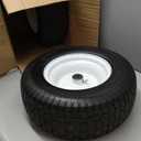 GICOOL 16x6.50-8 Flat Free Riding Lawn Mower Tire and Wheel, 2 Pcs 16x6.5-8nhs Garden Tractor Lawnmower Tyre, with 3/4" & 5/8" Bearing, 3" -4.5" -6" Centered Hub