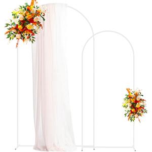 Putros Metal Arch Backdrop Stand White Wedding Backdrop Stand Set of 2 (7.2FT,6FT) Square Arch Frame for Birthday Party Graduation Ceremony Decoration