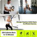 Weighted Cordless Battle Ropes for Home Gym: 2026 Upgraded 3-in-1 Function Portable Battle Ropes for HIIT Workouts, & Muscle Training, Low-Impact Cardio Training for Men & Women (Green Handle)