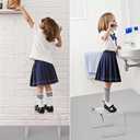 Acrylic Kids' Step Stool Small Footstool for Bathroom, Kitchen & Bedroom, 12.5x9.7x9, Holds 200lbs, Multi-Use as Toilet Stool, shower/water-resistant stool, seating and placing items (Clear-2pcs)