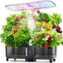 Kingsyard Smart Hydroponics LED, 48W Indoor Garden Grow System, Visible 5L Tank Quiet Pump Auto Timer Kit 15 Pods Herb Seed Starter for Veggies & Salad Greens Plants (Translucent Gray)