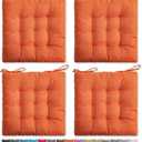 SQUARE MOON 4 Pack Chair Cushions, Seat Cushions, Chair Pads, Chair Mat for Indoor, Outdoor Dining Chair, Kitchen Chairs, Dining Room Chairs (16"  16"  4 Pack, Orange)