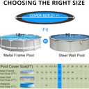 QH.HOME 18 Ft Round Winter Pool Cover with Fast Tightening Patented Ratchet,Pool Covers for Above Ground Pools, One-Piece Tear Resistant Swimming Pool Cover Protector with Upgraded Ultimate Windproof, Black