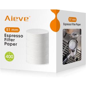 Aieve Espresso Paper Filter Compatible with Breville Barista Espresso Coffee Maker, 400 Pcs 51 mm Espresso Filter Puck Screen Portafilter Paper