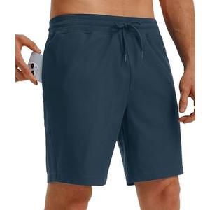 M MAELREG Mens Athletic Shorts with Zipper Pockets 7" Lightweight Quick Dry Sports Gym Workout Running Shorts, Size L