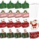 12 Pcs Christmas Money Box for Cash Gift Pull Santa Dispenser Pop up Christmas Money Holder Gift Big 300 Transparent Bag Cash Box Elk Cake Kit for Pull Adults Party(Classic)