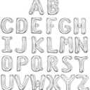 8 x Letter Balloons 40 Inch Large Alphabet A-Z Custom Name Phrase Silver Aluminum Foil Mylar Balloon Letters Reusable Balloon Banner for Birthday Anniversary Baby Shower Party Supplies Decoration