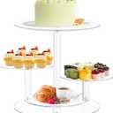 Dezzer 4 Tier Acrylic Cupcake Stand, Clear, 12" x 8" x 8" x 8" x 12"