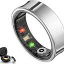 Smart Ring Health Tracker, Activity Tracker for Women & Men, No Subscription Required, Sleep & Heart Rate Monitor, Multi-Sport Modes, Compatible with iOS & Android (Silver, 10)