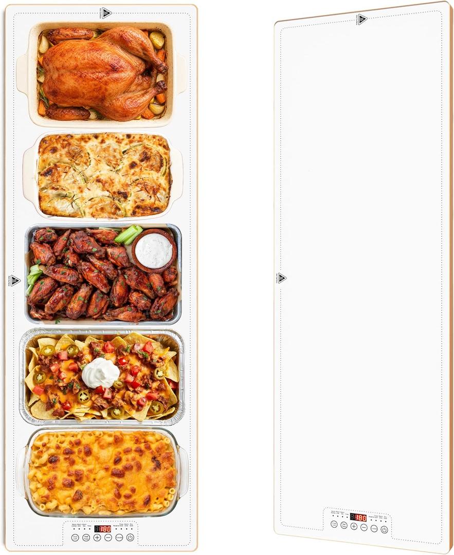Electric Warming Trays for Buffets Party - 40x14 Inch Food Warmers, Buffet Servers and Warmers - Extra Large Hot Plate with Fast Heating & Adjustable Temp for Restaurants, Events