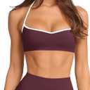 LASLULU Womens Adjustable Spaghetti Straps Sports Bra Sweetheart Neck Wireless Padded Workout Yoga Crop Tops, Size: Small