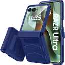 Vizvera for Motorola Razr Ultra 2025 Case with Hinge Cover,Built-in Screen Protector Shockproof All-Inclusive Smartphone Cover Wireless Charging for Motorola Razr Ultra 2025(Blue)