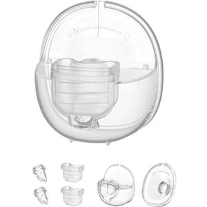 Wearable Breast Pump Accessories, Replacement Pump Parts Flange 27mm, Duckbill Valve, Silicone Diaphragm, Milk Collector Cup Compatible with MOMMED S18 S21