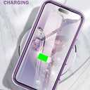Cute Flower Case for iPhone 17 6.3 inch Built with Screen Protector, Lightweight and Stylish Full Body Shockproof Protective Rugged TPU Case for Women/Girls-Butterfly