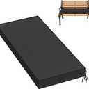 Premium Outdoor Bench Cushions for Patio Furniture 3.5inches Memory Foam Bench Cushion Waterproof Fade Resistant Porch Swing Cushions with Straps 4218 Inch Black