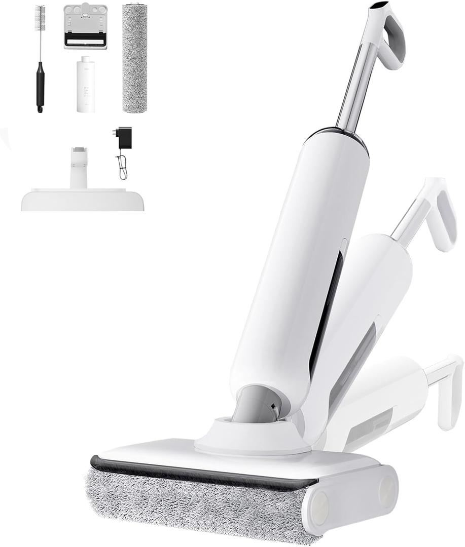Wet Dry Vacuum Cleaner, Cordless Vacuum Mop Combo for Hard Floors, 23000Pa Powerful Suction, 180° Lay-Flat, Self-Cleaning Floor Washer with 45 Min Runtime, Anti-Tangle Brush, Dual Tank