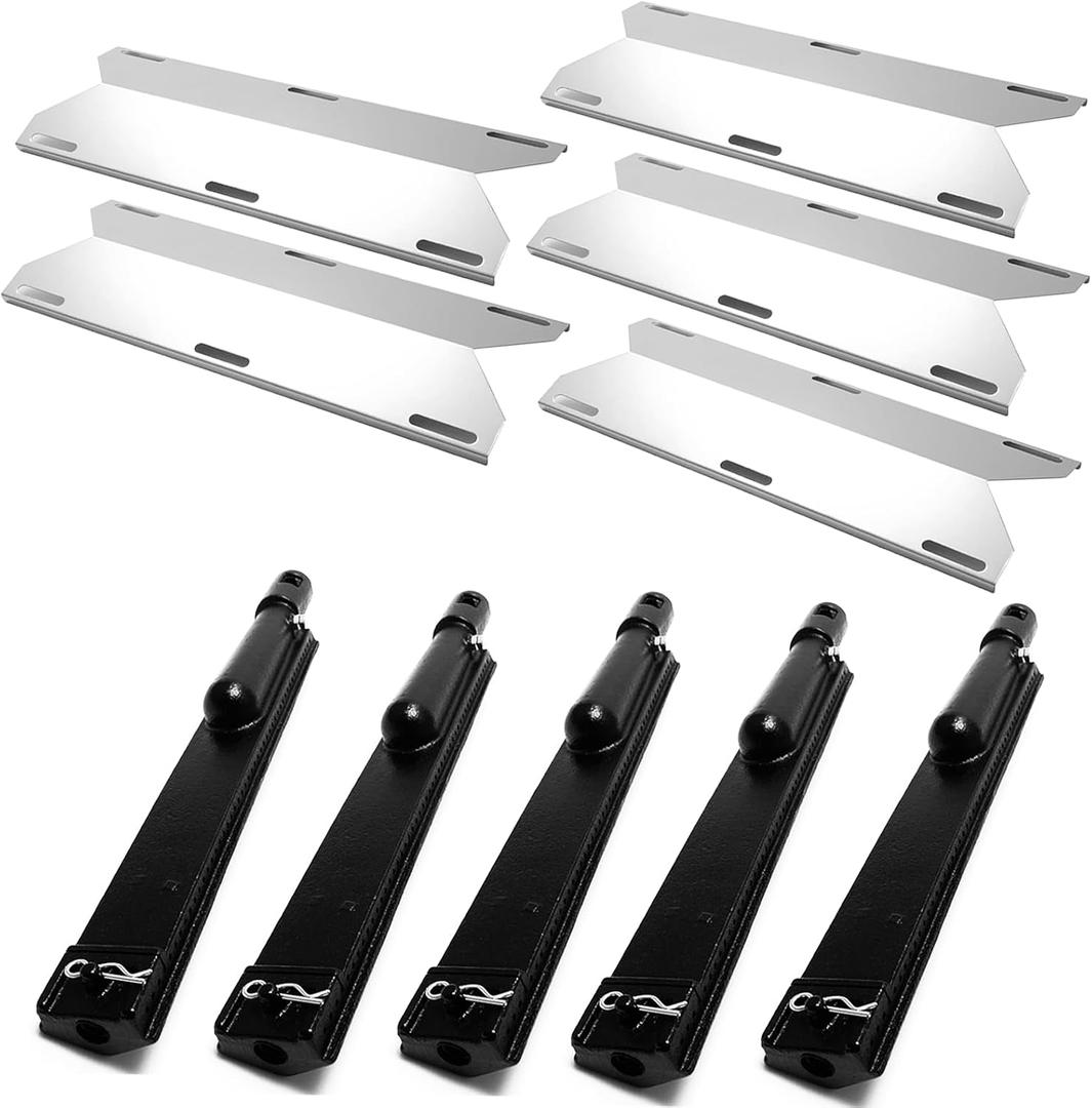 Burner and 5 Heat Plates Replacement for Nexgrill, Jenn Air 720-0061, 720-0062, 720-0063, 720-0099, 720-0100, 720-0101, 720-0138, 720-0139, 720-0141, 720-0142,720-0165,720-0171 Gas Grill