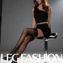 Mila Marutti Sheer Thigh High Stockings for Women | Lingerie Pantyhose Nylons | Lace Top Thigh High Tights (Medium, Black)