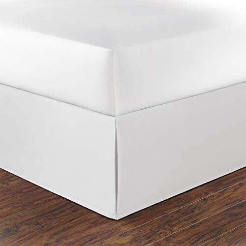 Nautica - Queen Size Bed Skirt, 100% Soft Cotton Twill with a 15" Drop, Split Corners & Reinforced Top Panel, Machine Washable Bedding (Solid White)