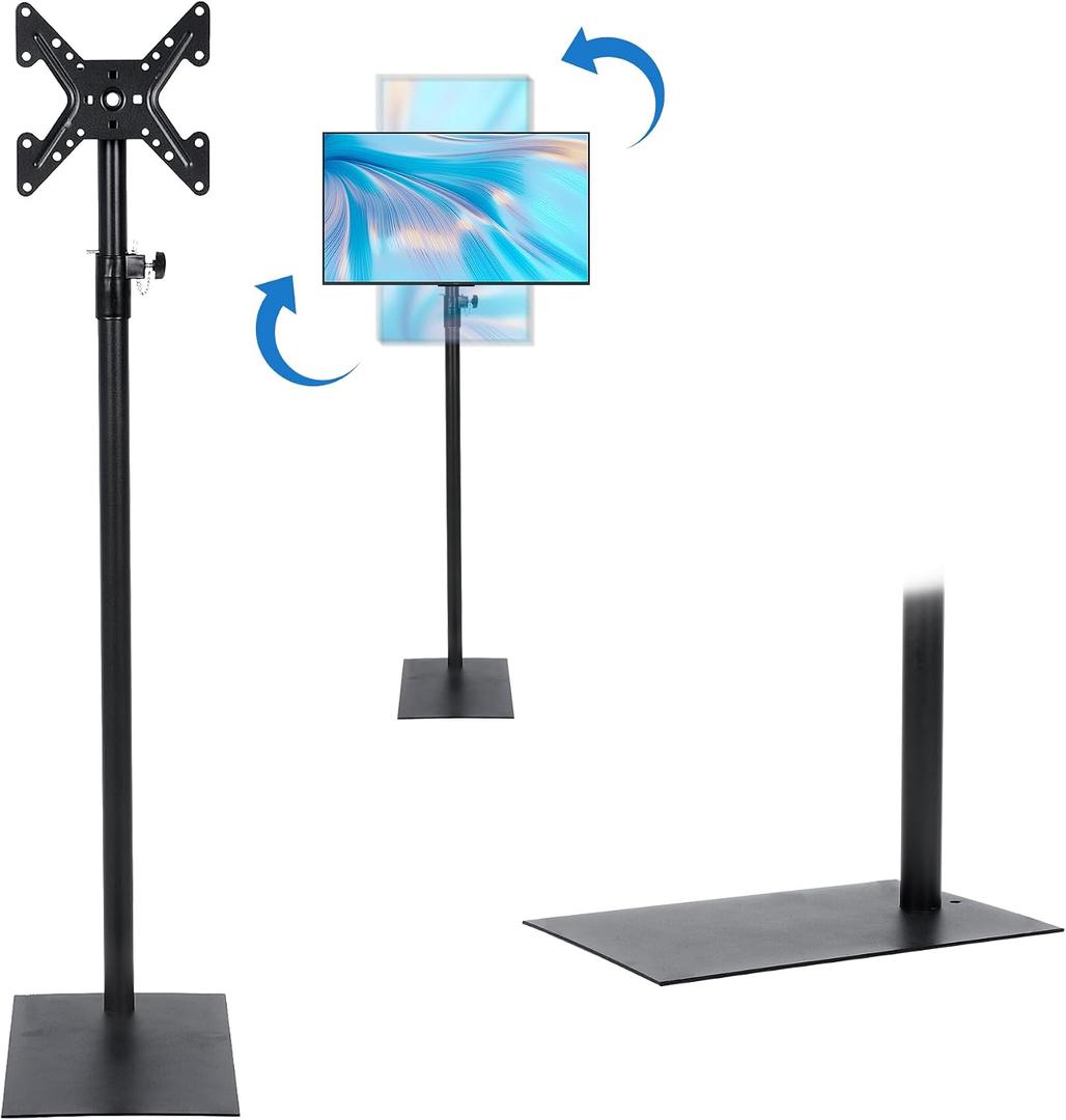 lesolar TV Floor Stand for 12 to 42 inch TVs Tilting Free Standing TV Mount VESA Stand with Height Adjustable and 360 Degree Swivel Floor TV Stand for Bedroom Living Room Corner
