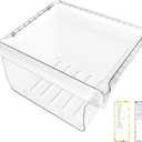 UPGRADED DA97-08692B Refrigerator Crisper Drawer Bin Compatible with Samsung Refrigerator Drawer Replacement RS25J500DSR RS25J500DSG RS25H5000SR DA97-08692A for Samsung Fridge Drawer Bottom