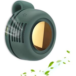 Portable Silent Mini Bladeless Fan Clip on, Portable Silent Mini Bladeless Electric Fan, For Outdoor & Travel & Office, Travel Accessories, Gift, Adjustable 3-Speed (Type-c, Green)