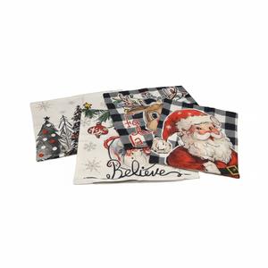 Brightown Red Christmas Pillow Covers 18x18 Set of 4 Christmas Decorations Winter Holiday Decor Throw Cushion Case for Home Couch