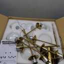 Bagood 8-Light Globe Sputnik Chandelier Gold Mid Century Modern Light Fixture Brushed Brass Finished with White Frosted Globe Glass Lampshade Sputnik Chandeliers for Dining Room Kitchen Island Bedroom, 8-Light, 35.4", 2-Tier