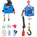 3 in 1 Electric Hoist Winch,1100LB 1500W Portable Power Winch Crane,110V/120V Electric Winch Crane with Manual Wire Wireless Remote Control,26FT Lifting Height,for Towing,Warehouse,Factories