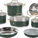 Cuisinart Cookware Set, 11 Piece Stainless Steel Cookware Pots and Pans, Home and Kitchen Durable Stainless Steel for Everyday Cooking, Matte Thyme, MT89G-11